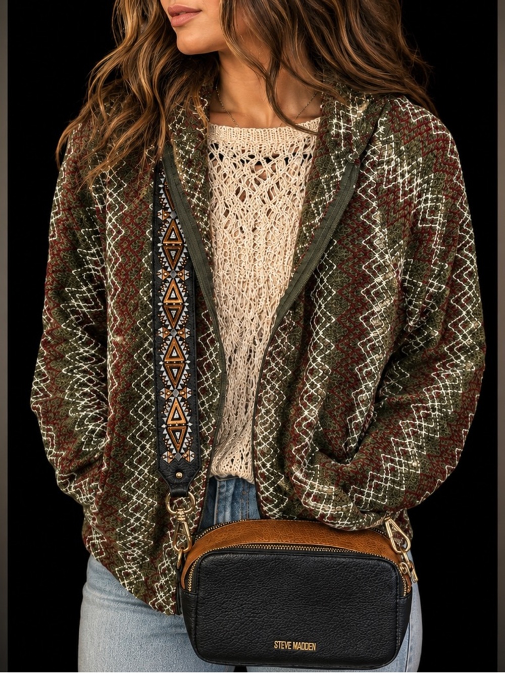 Chic Zigzag Pattern Poney Tail Jackey & Chicos qrochet blouse SOLD SEPARATE